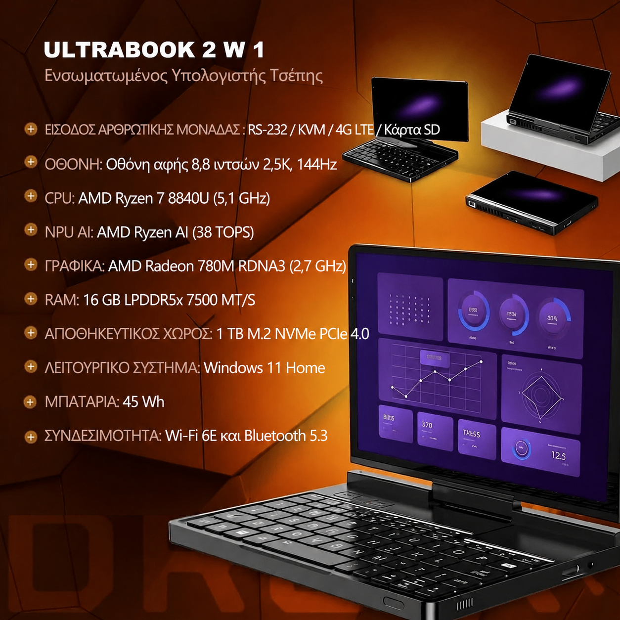 MicroPC 2: Κινητός σταθμός εργασίας πολλαπλών θυρών